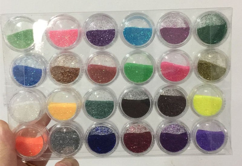XICHEN 24 Colors Nail Art Make Up Glitter Shimmer Dust Powder Decoration - Image 5